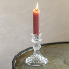 Clear Glass Harlequin Candle Holder by Grand Illusions